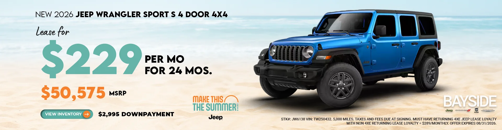 New 2026 Jeep Wranler Sport S 4 Door 4x4