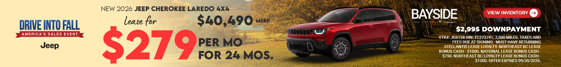 NEW 2026 JEEP CHEROKEE LAREDO 4X4