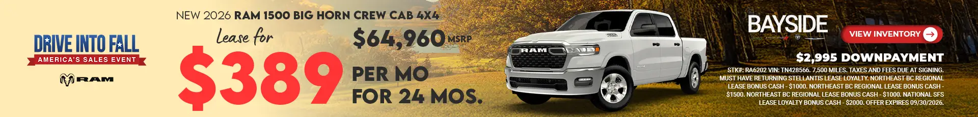 NEW 2026 RAM 1500 BIG HORN CREW CAB 4X4